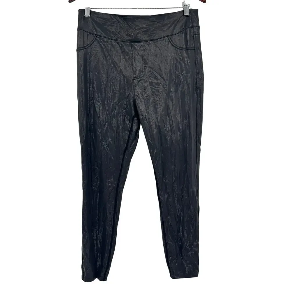 NEW HALARA XL SoftlyZero Faux Leather High Waisted Pocket Work Leggings shimmer - Picture 2 of 8